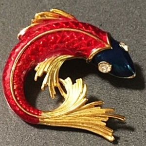 Enameled Fish Brooch
